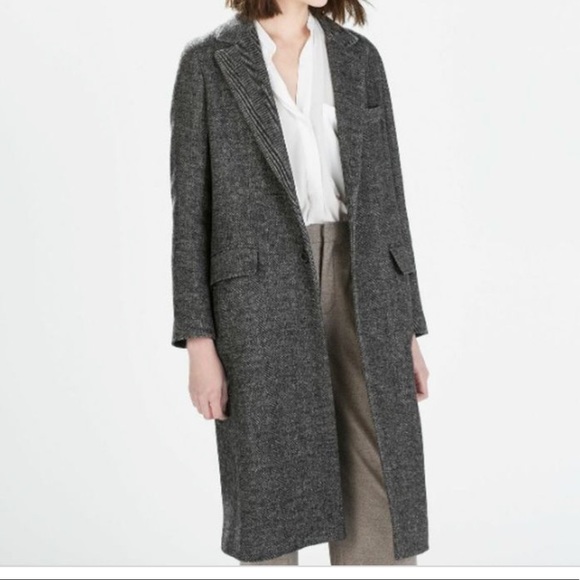 Zara Jackets & Blazers - Zara Oversized Herringbone Wool Blend Trench Coat XS